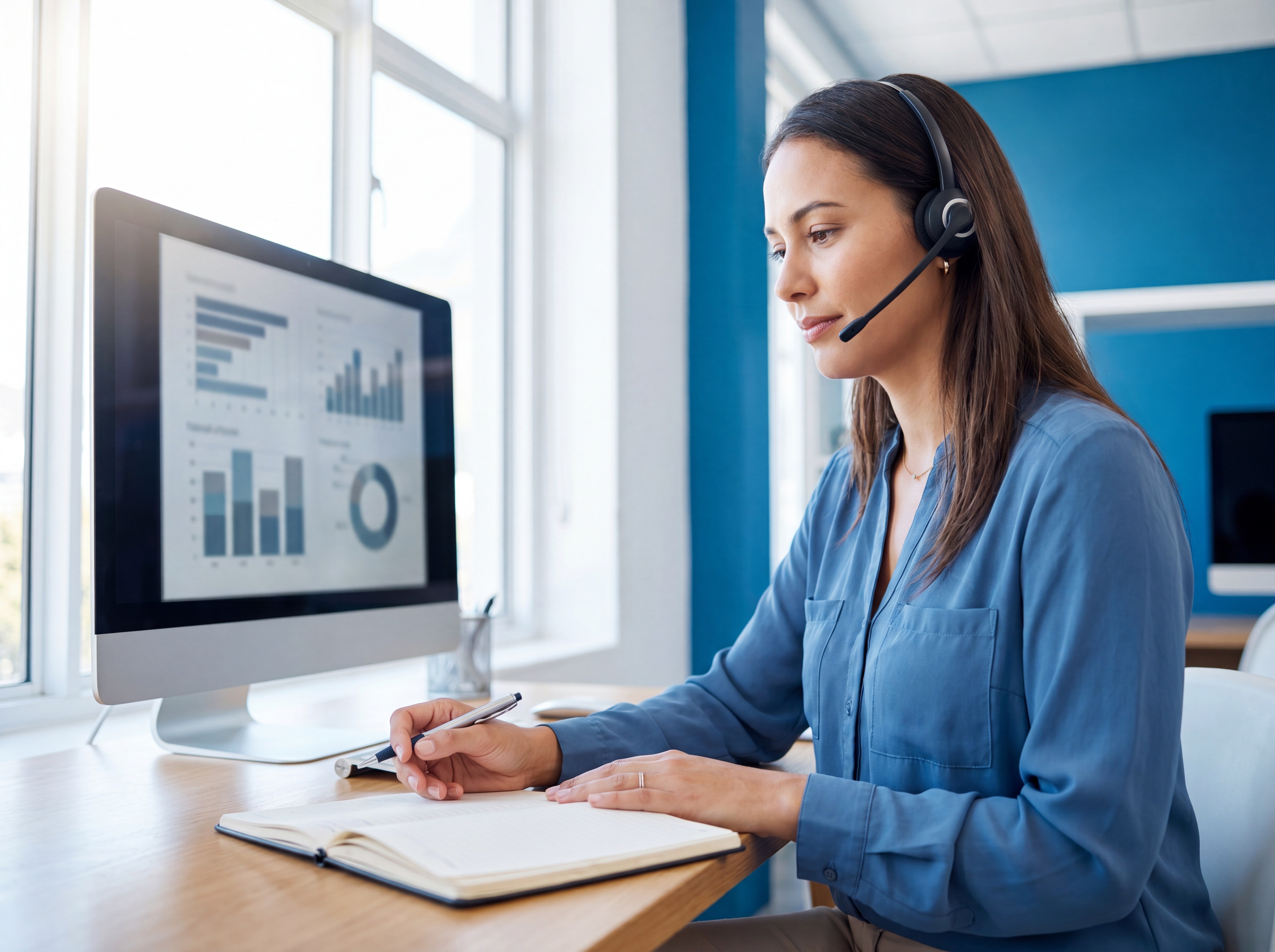 Coordinator reviewing payer follow-up and aged accounts receivable